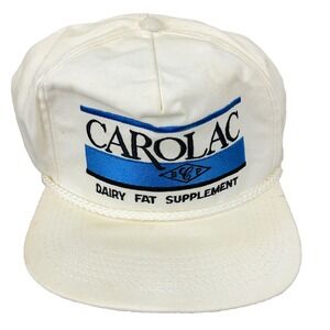 Vintage Carolac Trucker Hat Cap Snapback Made In USA Rope 80s 90s Farm Dairy E24